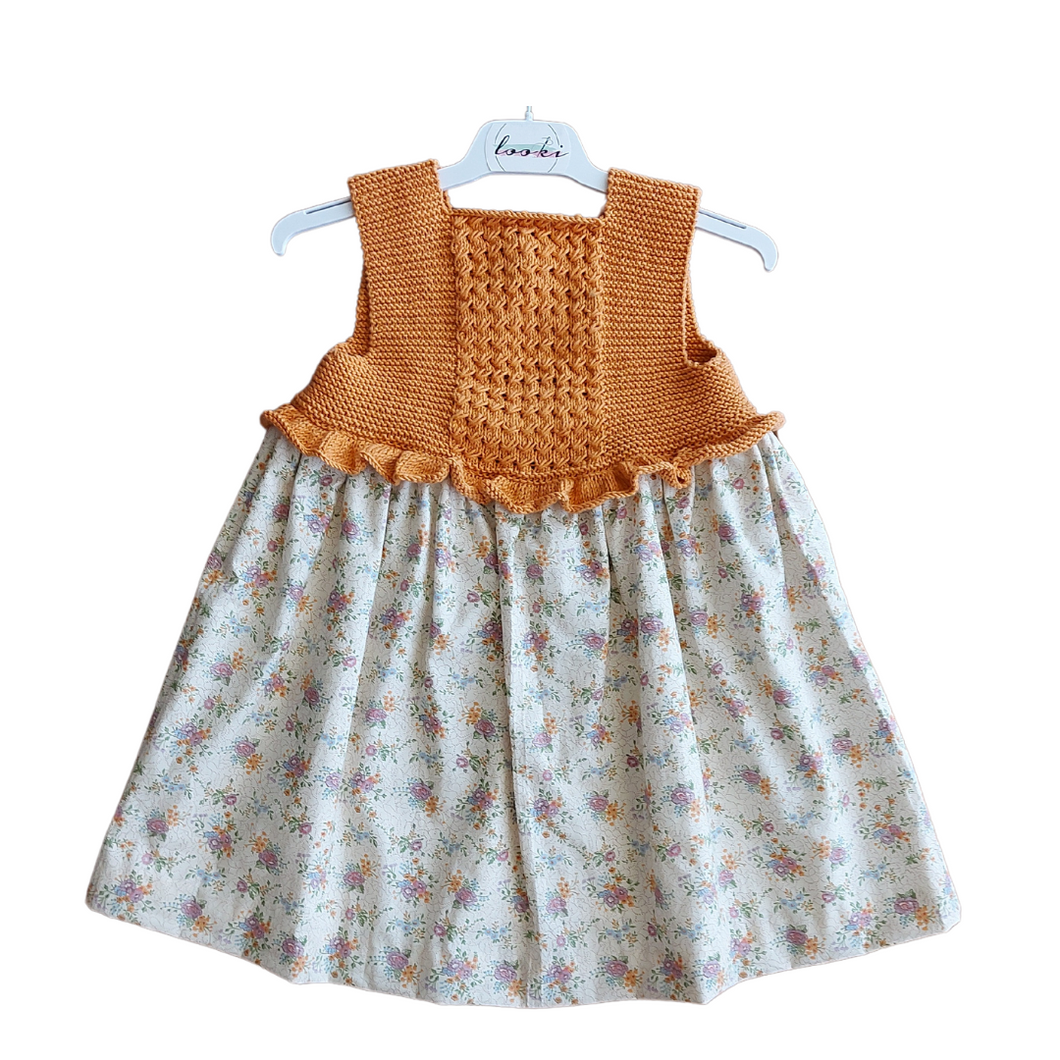 Vestido tejido Bari mandarina - 3 años